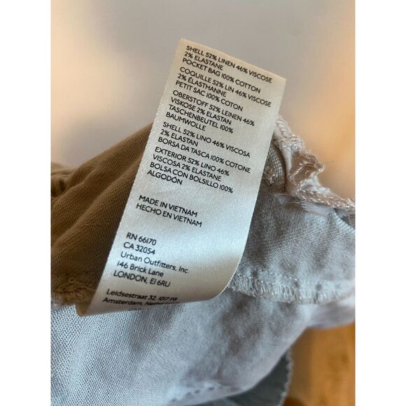 Maeve by Anthropologie Linen A-Line Shorts Kahki Color SIZE LARGE Elastic Waist - Picture 5 of 6